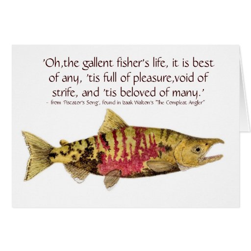 Chum Salmon card with fishing quote Zazzle