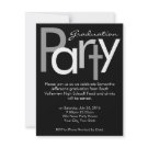 Chunky Black and White Graduation Party Invitation invitation