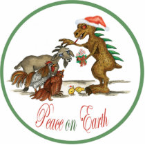 Chupacabra Peace on Earth Ornament photo sculptures by fullfrogmoon Chupacabra Peace on Earth Ornament photo sculptures