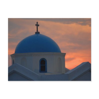 Church at sunset post cards by alinphoto