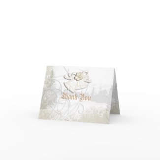 Church bells n floral wedding white card