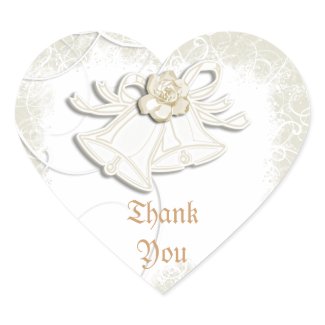 Church bells n floral wedding white sticker