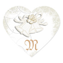 Church bells n floral wedding white sticker