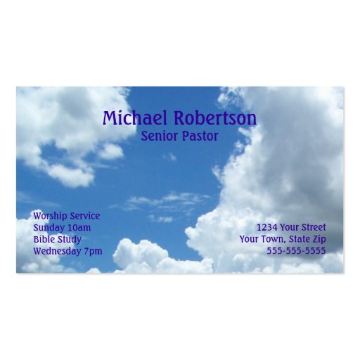 Church Cross Business Cards (back side)