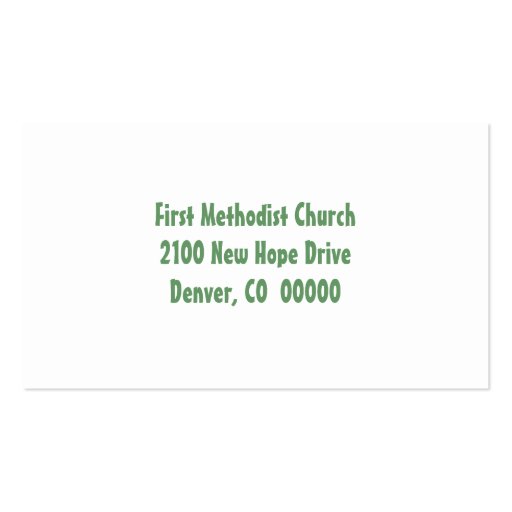 Church Daycare Business Card (back side)