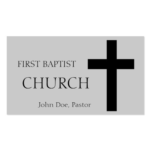 Church Horizontal Silver/Black Business Card Templates (front side)