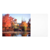 Church in Autumn photo cards