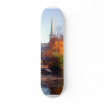 Church in autumn skateboards