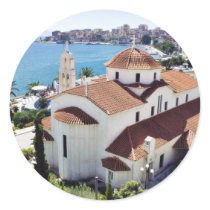 Church In Sarande In Albania. Round Stickers