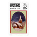 Church in the snow postage
