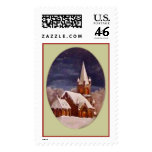 Church in the snow postage
