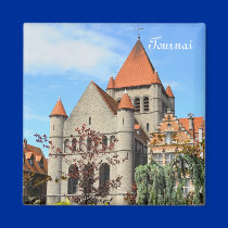 Church in Tournai - beautiful city in Belgium magnets