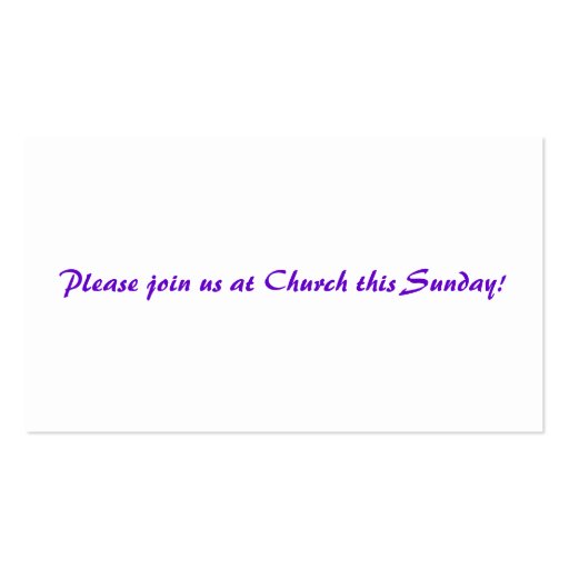 Church Invitation Business Card Templates (back side)