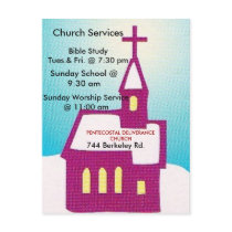 church invitations postcards
