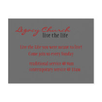 church invite postcard