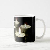 church little votive candle fire mug
