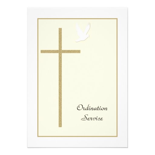 Church Ordination Invitation -- Cross & Dove