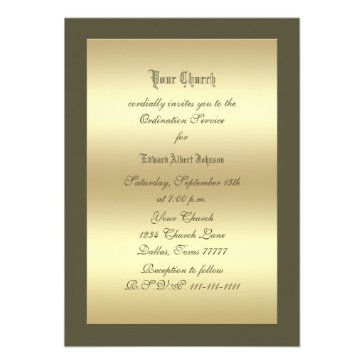 Church Ordination Invitation -- Cross Invitation