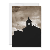 Church silhouette custom invites