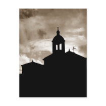 Church silhouette postcards