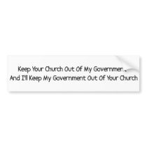 Church State Separation Bumper Sticker