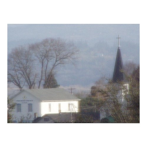 Church steeple on a hazy blue day #2 print