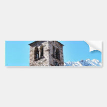 Church Tower In A Village In The Alp Mountain Bumper Stickers