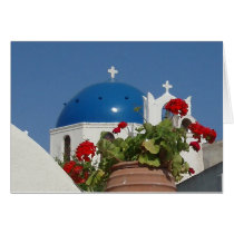 Church Views on Santorini, Greece Greeting Card