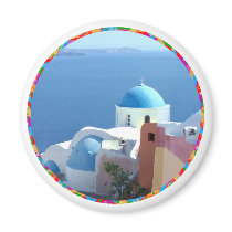 Church Views on Santorini, Greece Magnets