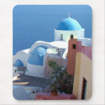 Church Views on Santorini, Greece Mousepad