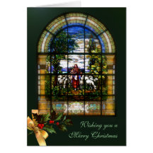 CHURCH WINDOW - CHRISTMAS LAMB CARD