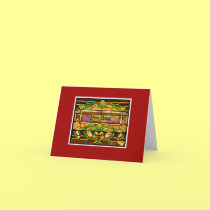 Church Window Note Card (Red)