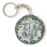 CHURCH &amp; WREATH by SHARON SHARPE Key Chain