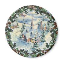 CHURCH & WREATH by SHARON SHARPE magnets