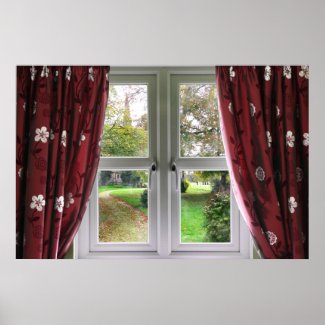 Church yard window view print
