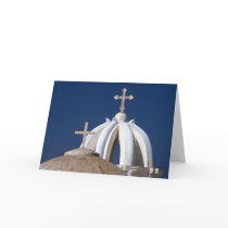 Churches, Santorini. Card by cARTerART
