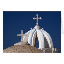 Churches, Santorini. Card by cARTerART