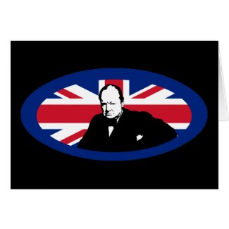 Churchill and Union Jack card