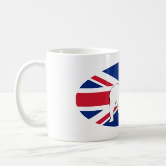 Churchill Bulldog and Union Jack Flag mug
