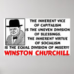 Churchill: Socialism Is Misery! Posters