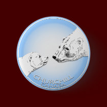Churchill Souvenirs Polar Bear Art Shirts & Gifts buttons