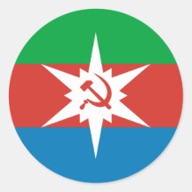 Chyermoz (Perm Krai), Russia flag Round Stickers