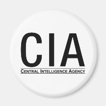 CIA Initials + Central Inteligence Agency Text Fridge Magnet