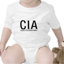 CIA Initials + Central Inteligence Agency Text T Shirt