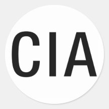 CIA Initials / Letters Round Sticker