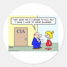 cia license kill wear glasses round stickers