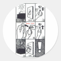 CIA Lightbulb Round Sticker