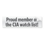 CIA Watch List Bumper Sticker
