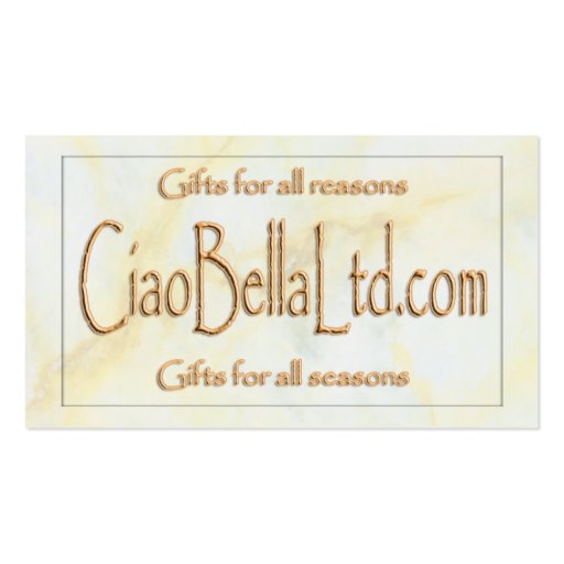 CiaoBellaLtd.com Business Cards (front side)
