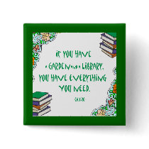 Cicero's quote on libraries pinback button